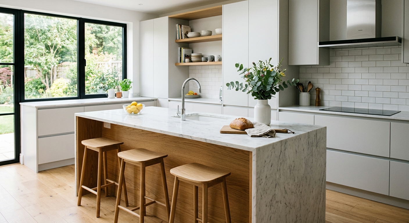 R&eacute;novation de cuisine moderne &agrave; Freneuse